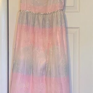 Elegant Pink and Gray Kids Dress